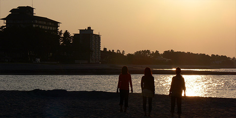 皆生海岸の夕日